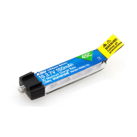E-Flite 150mAh 1S 3.7V 45C LiPo Battery: PH 1.5 (Ultra Micro)- EFLB1501S45